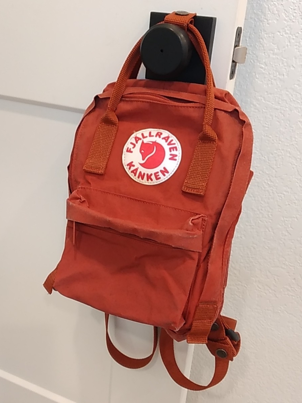 Fjallraven Kånken Mini Backpack in Rust Red Canvas, Unisex, Gorp Core